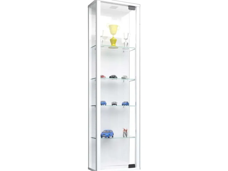 ebuy24 StanoMini Glasvitrinen Wandhängend 1 Glastür Weiß