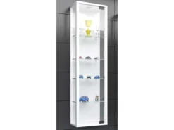 ebuy24 StanoMini Glasvitrinen Wandhängend 1 Glastür Weiß