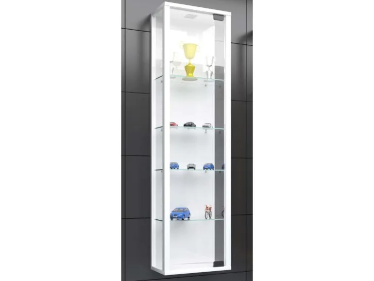 ebuy24 StanoMini Glasvitrinen Wandhängend 1 Glastür Weiß