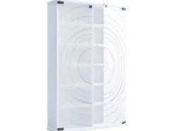 ebuy24 TilanoL Vitrinenschrank CD DVD 6 Ablagen 2 Türen Weiß