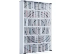 ebuy24 TilanoL Vitrinenschrank CD DVD 6 Ablagen 2 Türen Weiß