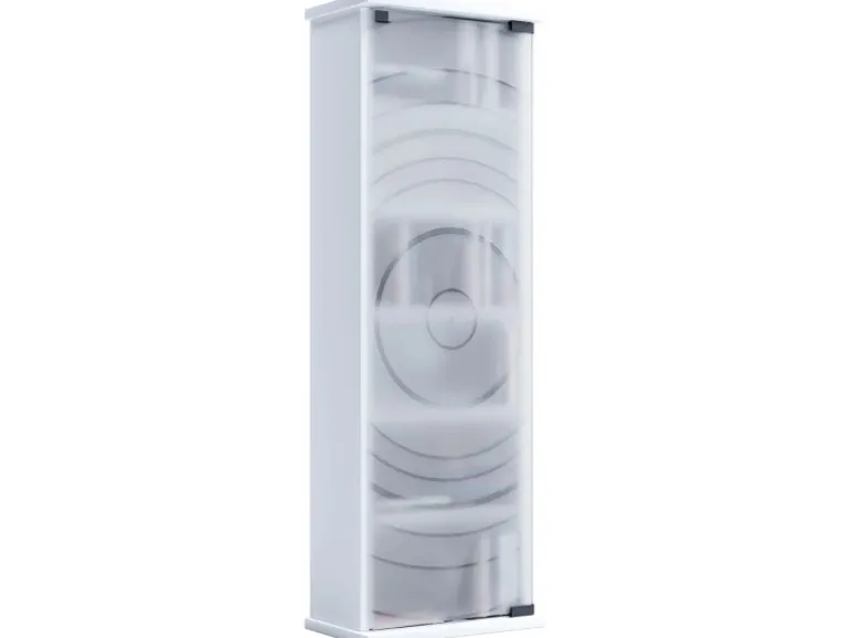 ebuy24 TilanoM Vitrinenschrank CD DVD 6 Ablagen 1 Tür Weiß