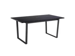 ebuy24 Tilst Essgruppe Esstisch mit Schwarzem Marmordruck und 4 Stühlen Samt Beige