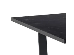 ebuy24 Tilst Essgruppe Esstisch mit Schwarzem Marmordruck und 4 Stühlen Samt Beige