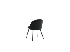 ebuy24 Tilst Essgruppe Tisch Weiß Marmor Print mit 4 Stühlen Velour Schwarz