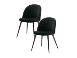 ebuy24 Tilst Essgruppe Tisch Weiß Marmor Print mit 4 Stühlen Velour Schwarz