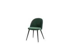 ebuy24 Tilst Essgruppe Tisch Schwarz Marmor Print mit 4 Stühlen in Velour Grün