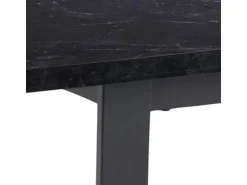 ebuy24 Tilst Essgruppe Tisch Schwarz Marmor Print mit 4 Stühlen in Velour Grün