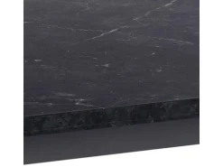 ebuy24 Tilst Essgruppe Tisch Schwarz Marmor Print mit 4 Stühlen in Velour Grün