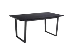 ebuy24 Tilst Essgruppe Tisch Schwarz Marmor Print mit 4 Stühlen Velour Schwarz