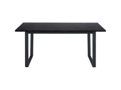 ebuy24 Tilst Essgruppe Tisch Schwarz Marmor Print mit 4 Stühlen Velour Schwarz