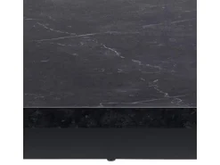ebuy24 Tilst Essgruppe Tisch Schwarz Marmor Print mit 4 Stühlen Velour Schwarz