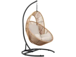 ebuy24 Tim Garten Lounge Hängesessel mit Kissen Schwarz Natur