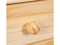ebuy24 Toswa Vitrinenschrank 3 Türen 2 Glastüren 3 Schubladen 2 Offene Fächer Natur