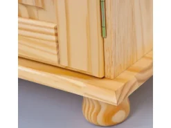ebuy24 Toswa Vitrinenschrank 3 Türen 2 Glastüren 3 Schubladen 2 Offene Fächer Natur