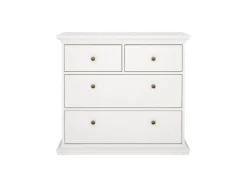 ebuy24 Venedig Kommode mit 2 Kleinen und 2 Grossen Schubladen Weiss