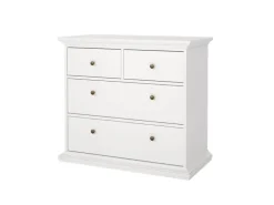 ebuy24 Venedig Kommode mit 2 Kleinen und 2 Grossen Schubladen Weiss