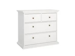 ebuy24 Venedig Kommode mit 2 Kleinen und 2 Grossen Schubladen Weiss