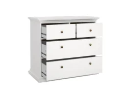 ebuy24 Venedig Kommode mit 2 Kleinen und 2 Grossen Schubladen Weiss