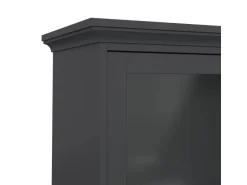 ebuy24 Venedig Vitrinenschrank 2 Glastüren und 2 Schubladen Matt Grau