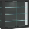 ebuy24 VitrosaS Vitrinenschrank Wandhängend 2 Glastüren Anthrazit