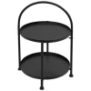 ECD Germany Beistelltisch Rund 33x45cm Schwarz Metall Klappbar Industriell