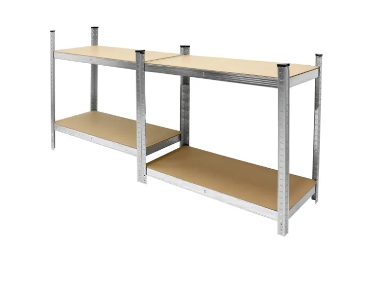 ECD Germany 2Er Werkstattregal 160x80x40cm bis 320kg aus Metall 4 MDF-Platten