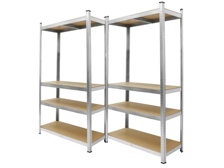 ECD Germany 2Er Werkstattregal 160x80x40cm bis 320kg aus Metall 4 MDF-Platten