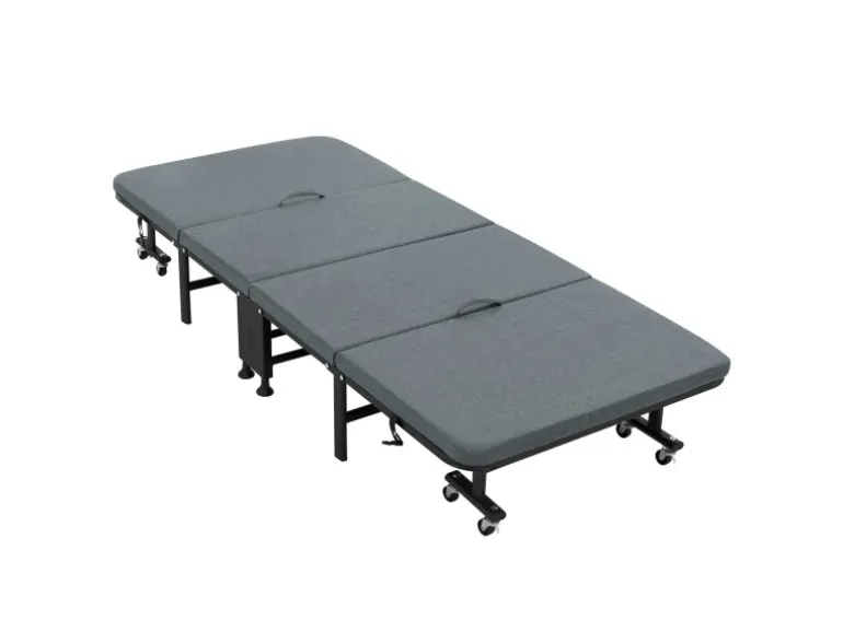 ECD Germany Gästebett 90x200 cm Klappbares Einzelbett mit Matratze