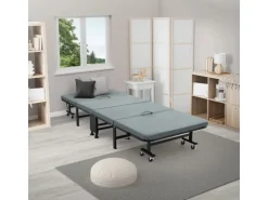 ECD Germany Gästebett 90x200 cm Klappbares Einzelbett mit Matratze