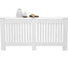 ECD Germany Heizkörperverkleidung Landhausstil 152x19x82cm Weiß aus MDF Lackiert