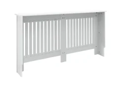ECD Germany Heizkörperverkleidung Landhausstil 152x19x82cm Weiß aus MDF Lackiert