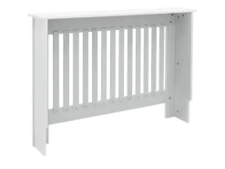 ECD Germany Heizkörperverkleidung Landhausstil 112x19x82cm Weiß aus MDF Lackiert