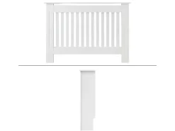 ECD Germany Heizkörperverkleidung Landhausstil 112x19x82cm Weiß aus MDF Lackiert