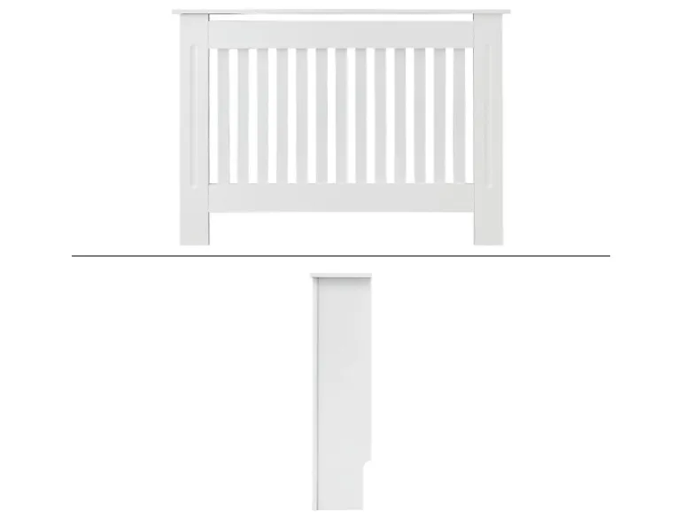 ECD Germany Heizkörperverkleidung Landhausstil 112x19x82cm Weiß aus MDF Lackiert