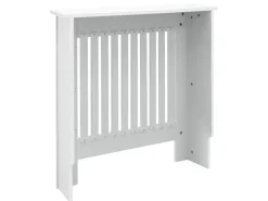 ECD Germany Heizkörperverkleidung Landhausstil 78x19x82 cm Weiß aus MDF Lackiert