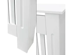 ECD Germany Heizkörperverkleidung Landhausstil 78x19x82 cm Weiß aus MDF Lackiert