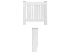 ECD Germany Heizkörperverkleidung Landhausstil 78x19x82 cm Weiß aus MDF Lackiert
