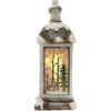 ECD Germany LED Weihnachtslaterne mit Warmweißes Licht 60cm Weiß Beige Grünes