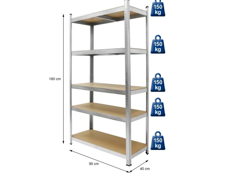 ECD Germany Regalsystem Set 2 Lagerregale 180x90x40 cm mit Eckregal 180x70x40cm