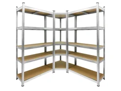 ECD Germany Regalsystem Set 2 Lagerregale 180x90x40 cm mit Eckregal 180x70x40cm