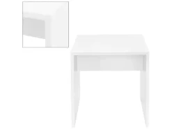 ECD Germany Schminktisch Set mit Hocker Spiegel LED-Beleuchtung 108x40x140 cm