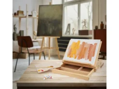 ECD Germany Tischstaffelei Holz mit Schublade und Palette Holzstaffelei Klein