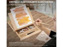 ECD Germany Tischstaffelei Holz mit Schublade und Palette Holzstaffelei Klein
