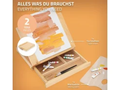 ECD Germany Tischstaffelei Holz mit Schublade und Palette Holzstaffelei Klein