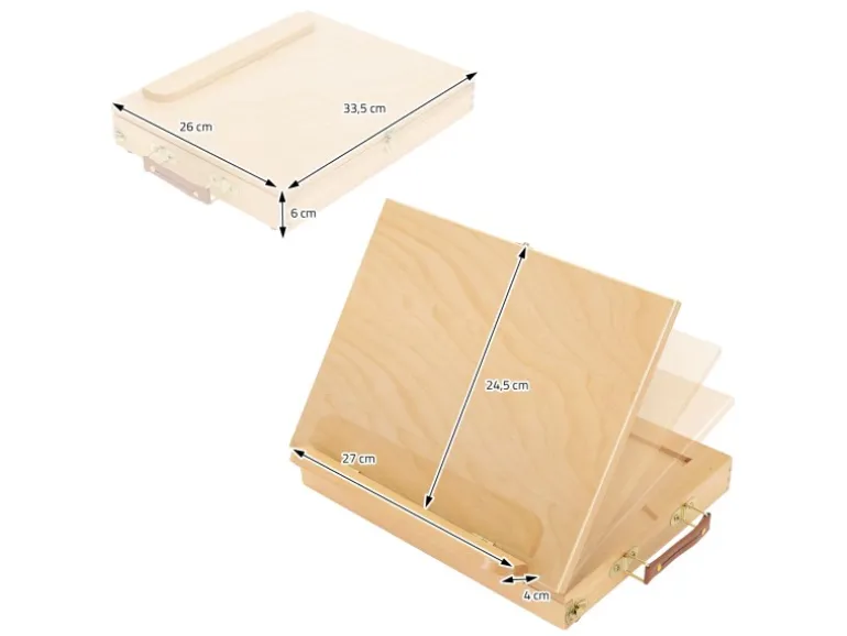 ECD Germany Tischstaffelei Holz mit Schublade und Palette Holzstaffelei Klein