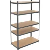 ECD Germany Werkstattregal 200x100x60 cm Anthrazit Metall 5 MDF Böden bis 875kg