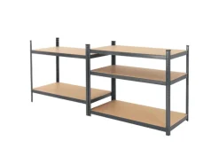 ECD Germany Werkstattregal 200x100x60 cm Anthrazit Metall 5 MDF Böden bis 875kg