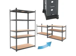 ECD Germany Werkstattregal 200x100x60 cm Anthrazit Metall 5 MDF Böden bis 875kg