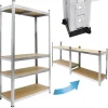 ECD Germany Werkstattregal 160x80x40cm bis 320kg Verzinktes Metall 4 MDF-Platten